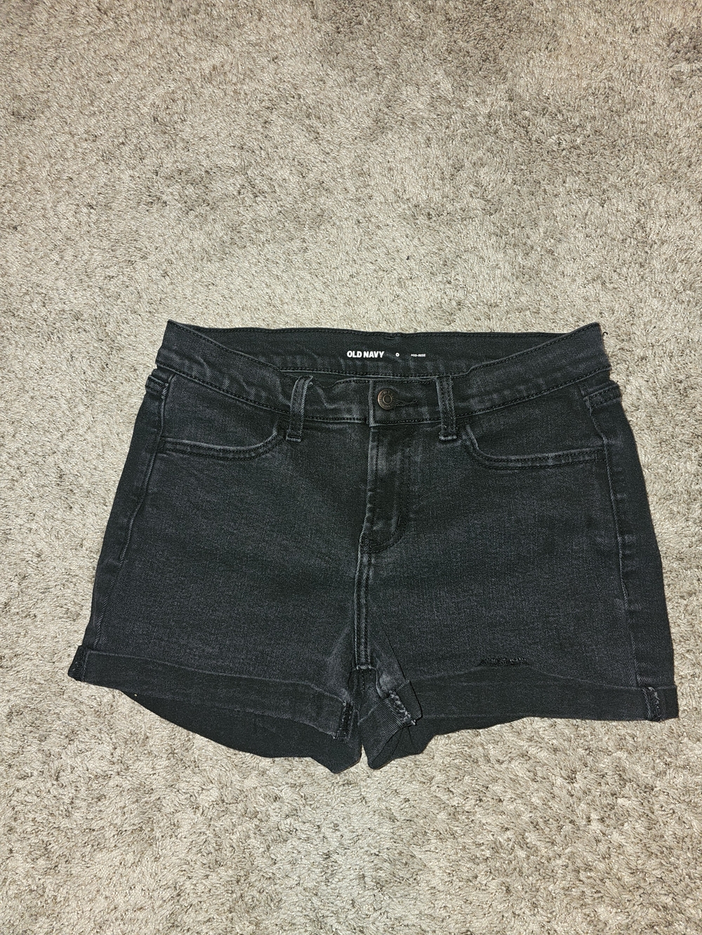 Old Navy Black Denim Mid-Rise Women's Shorts
